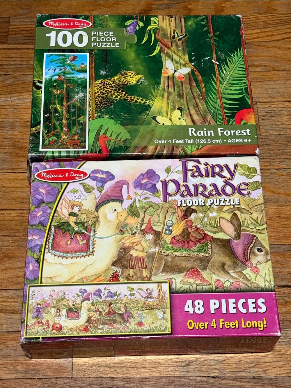 Melissa & Doug Fairy Parade and Rain Forest Floor Puzzles - set of two